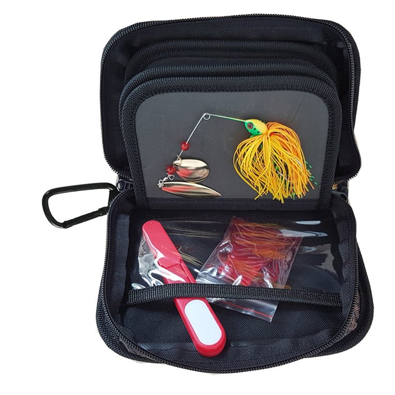 Kylebooker Fishing Lure Storage Bag Spinner Baits Wallet Case (Black) - Image 5